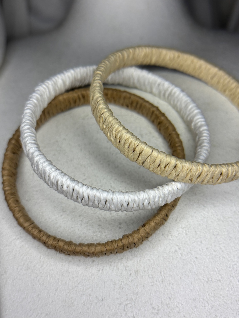 Neutral Wrapped Bangle Set - 3 Pack
